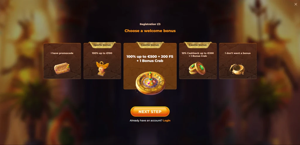 AmunRa Choose a welcome bonus