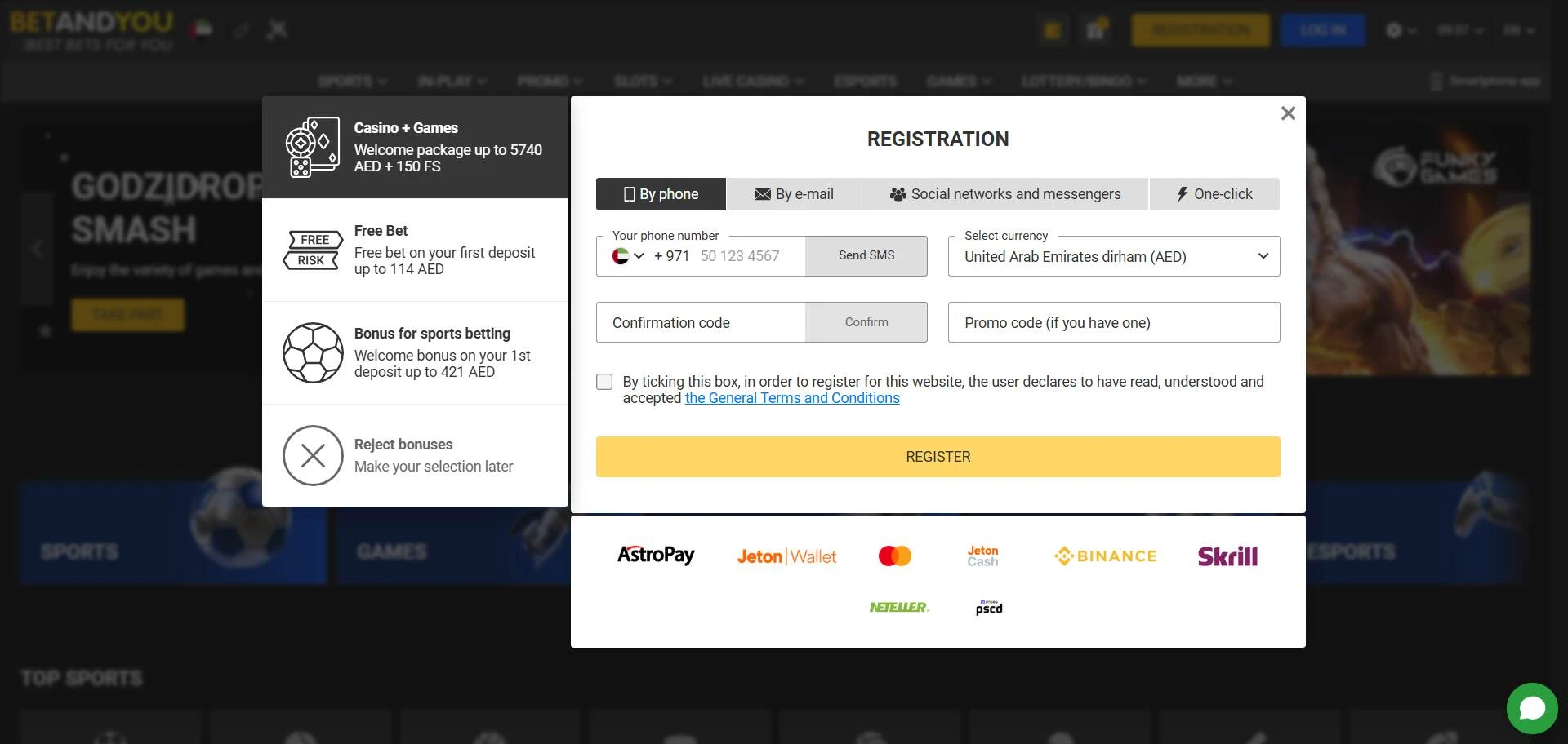 Betandyou login screenshot
