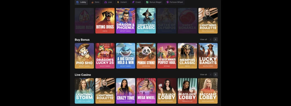 FortuneJack games screenshot