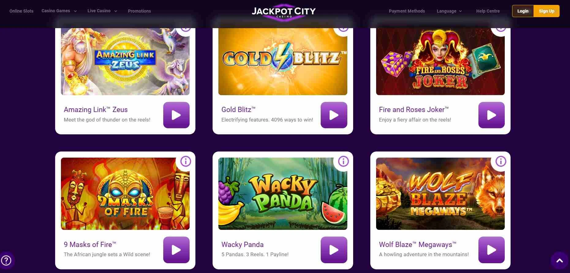 Jackpotcity Games screenshot