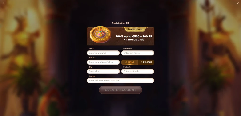 amunra casino registration steps 3