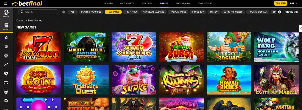betfinal casino games