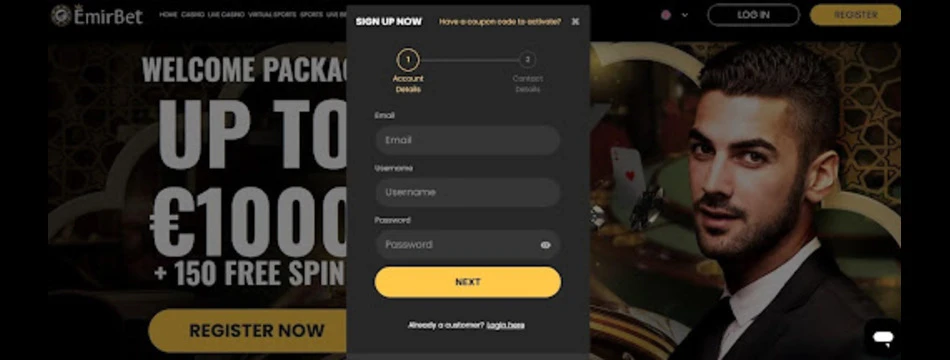 Emirbet Login screenshot