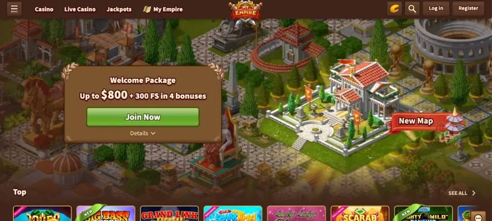 My Empire casino home page