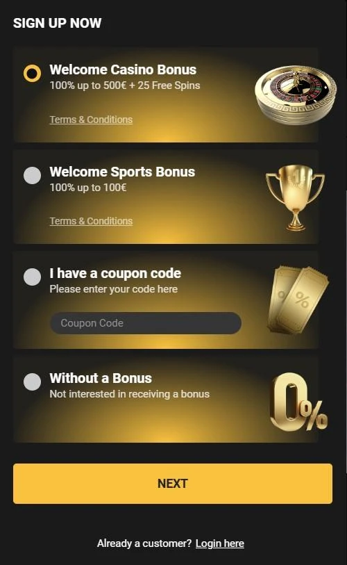 sign up to OlympusBet 2