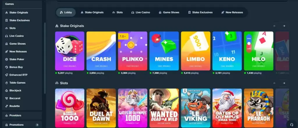 Stake casino games library