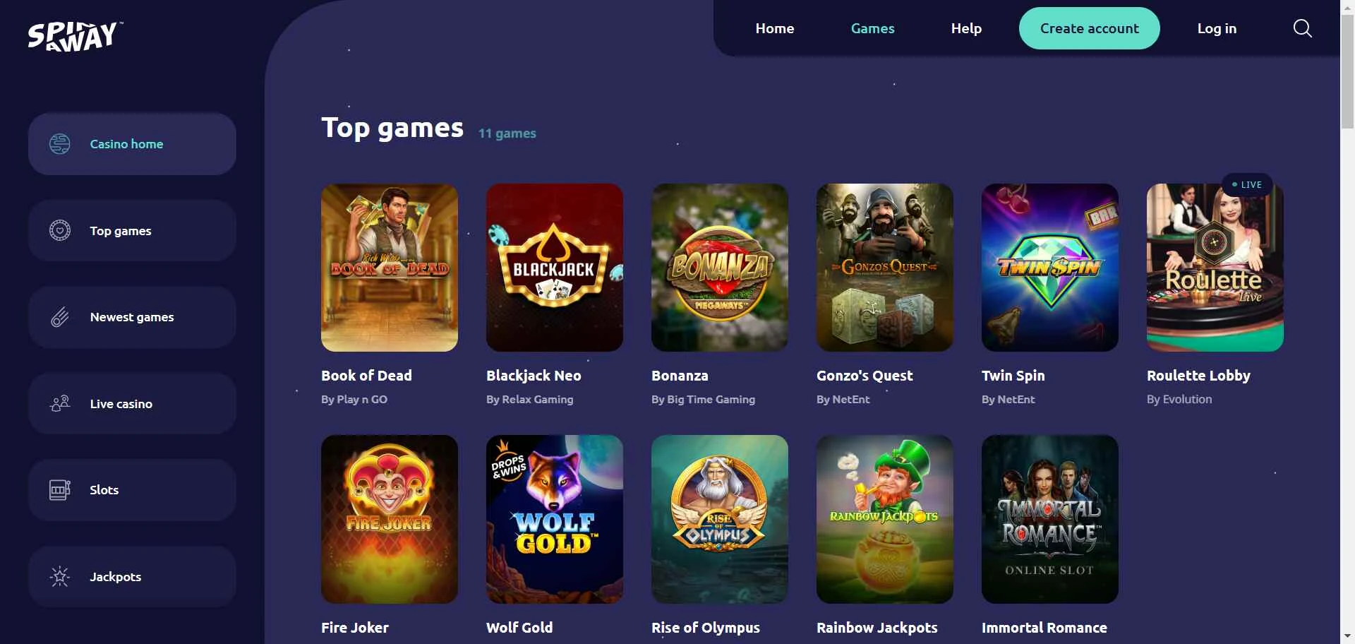 SpinAway games screenshot