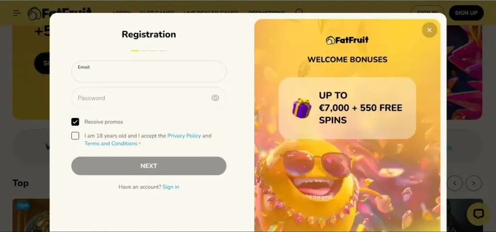 fatfruit sign up 3