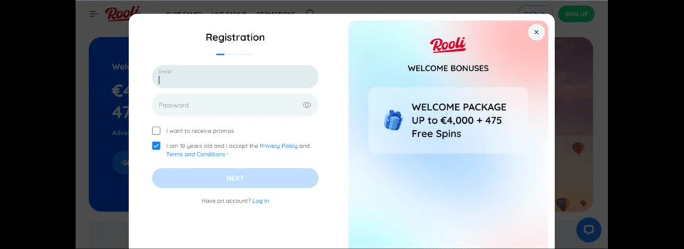 Rooli Casino Login