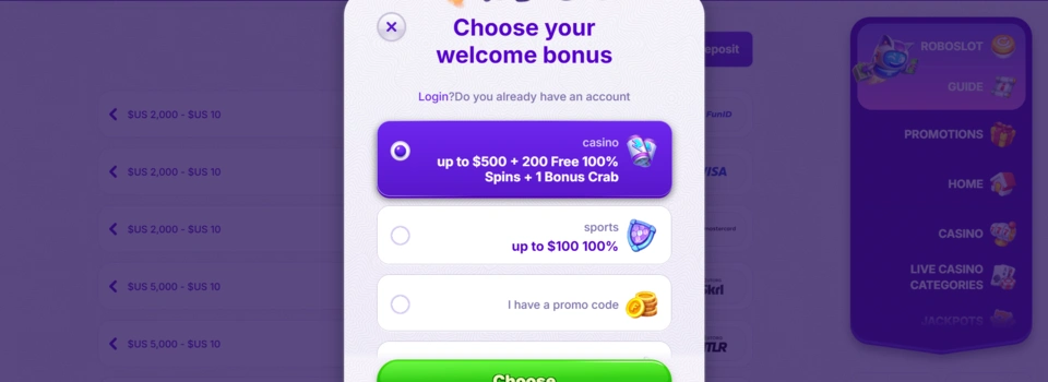 Robocat Casino Bonus