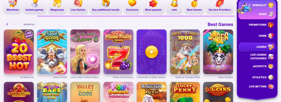 Robocat Casino Games