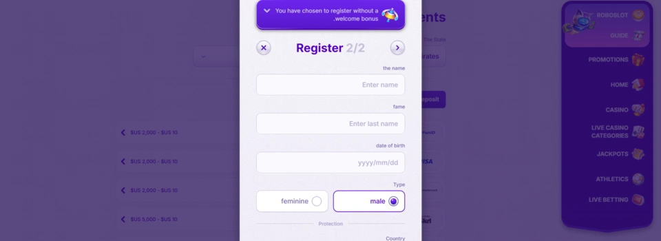 Robocat Casino Signup