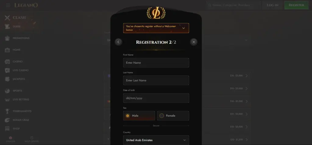 legiano registration 2