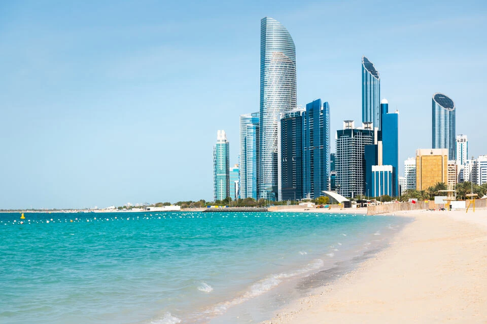 Sandy beach, Abu Dhabi, United Arab Emirates.